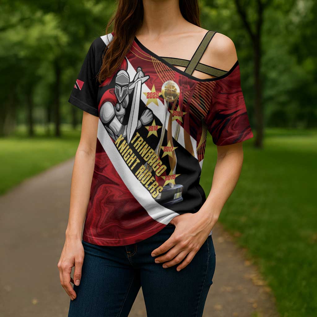 Trinidad and Tobago Cricket Personalized Cross Shoulder Shirt Trinbago Knight Riders Champions Trophy - Wonder Print Shop