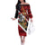 Trinidad and Tobago Cricket Personalized Family Matching Off The Shoulder Long Sleeve Dress and Hawaiian Shirt Trinbago Knight Riders Champions Trophy - Wonder Print Shop