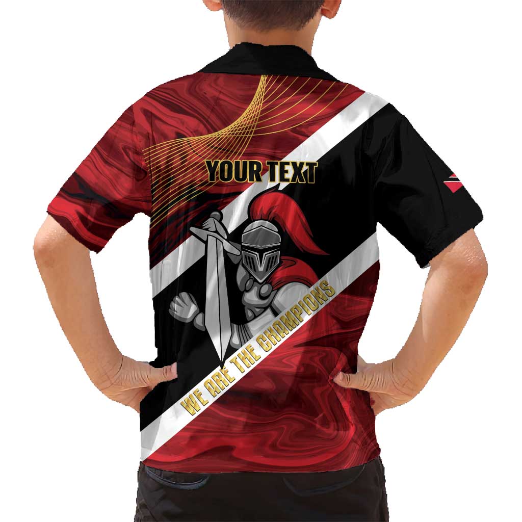Trinidad and Tobago Cricket Personalized Family Matching Off Shoulder Maxi Dress and Hawaiian Shirt Trinbago Knight Riders Champions Trophy - Wonder Print Shop