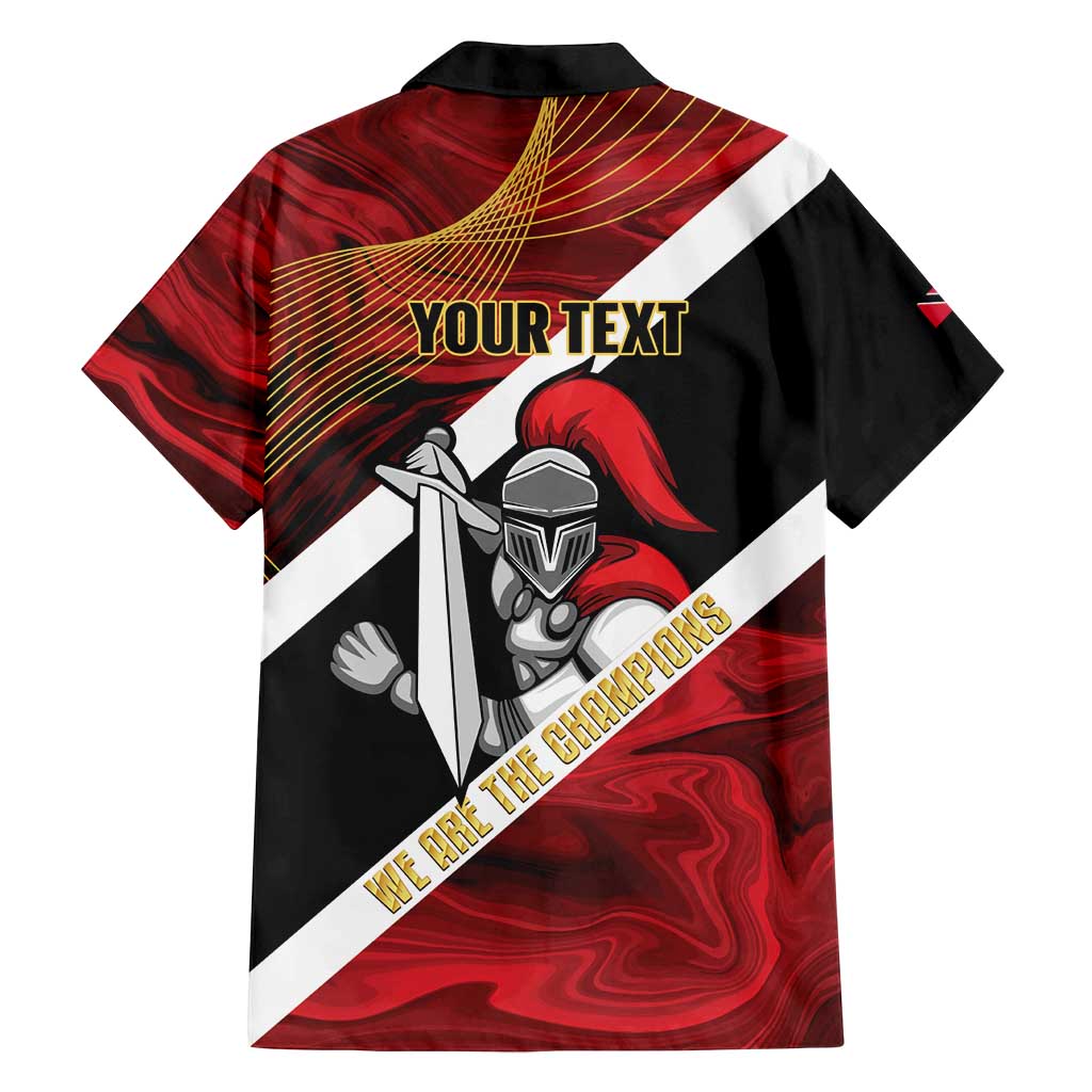 Trinidad and Tobago Cricket Personalized Family Matching Off Shoulder Maxi Dress and Hawaiian Shirt Trinbago Knight Riders Champions Trophy - Wonder Print Shop