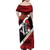 Trinidad and Tobago Cricket Personalized Family Matching Off Shoulder Maxi Dress and Hawaiian Shirt Trinbago Knight Riders Champions Trophy - Wonder Print Shop