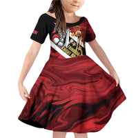 Trinidad and Tobago Cricket Personalized Family Matching Off Shoulder Short Dress and Hawaiian Shirt Trinbago Knight Riders Champions Trophy - Wonder Print Shop