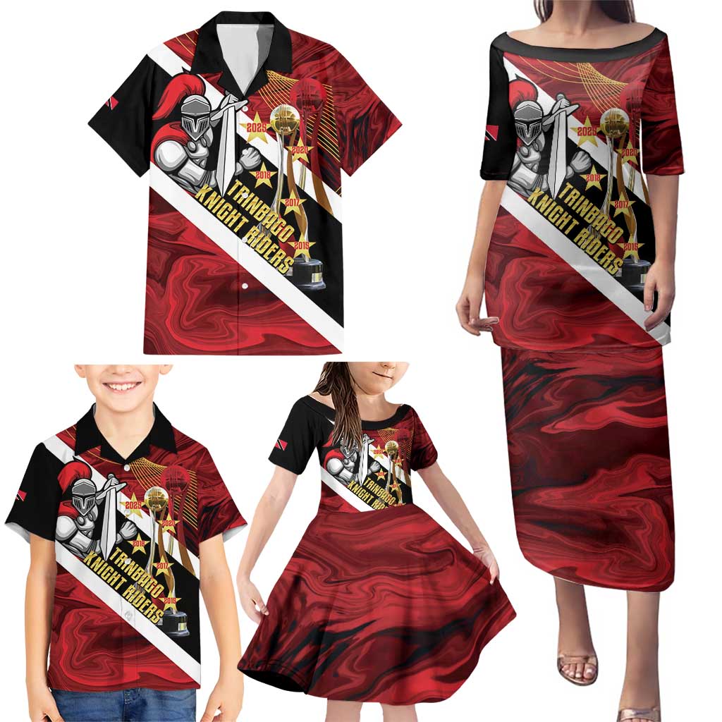 Trinidad and Tobago Cricket Personalized Family Matching Puletasi and Hawaiian Shirt Trinbago Knight Riders Champions Trophy - Wonder Print Shop