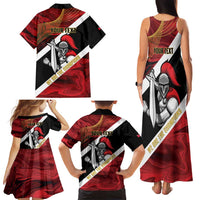Trinidad and Tobago Cricket Personalized Family Matching Tank Maxi Dress and Hawaiian Shirt Trinbago Knight Riders Champions Trophy - Wonder Print Shop