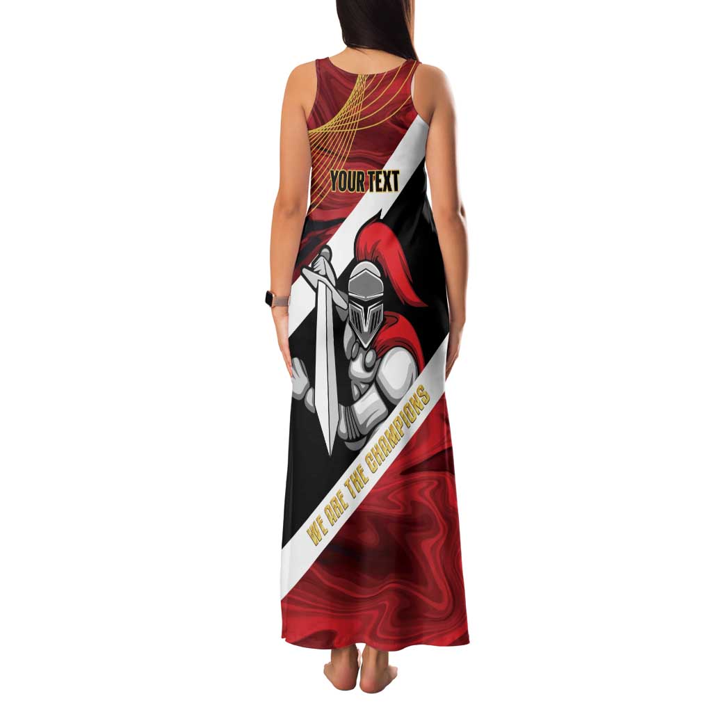 Trinidad and Tobago Cricket Personalized Family Matching Tank Maxi Dress and Hawaiian Shirt Trinbago Knight Riders Champions Trophy - Wonder Print Shop
