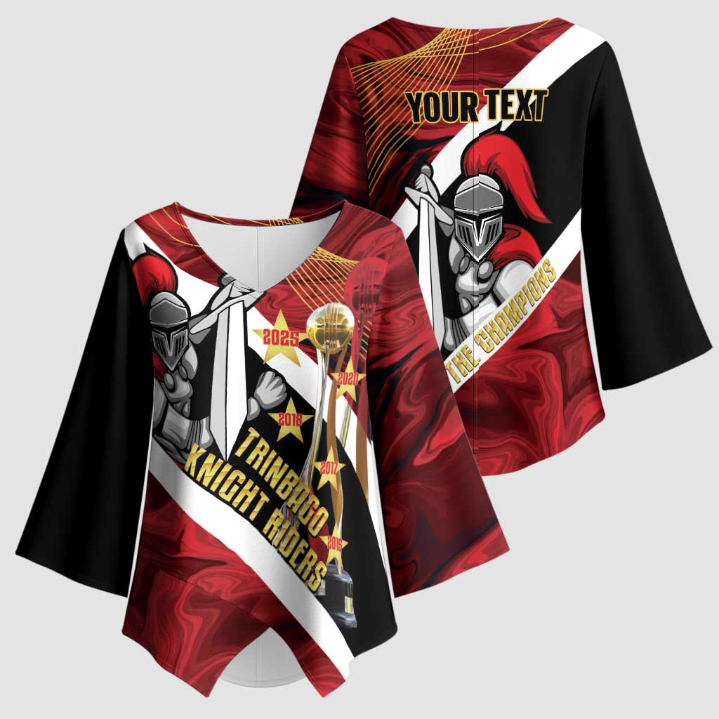 Trinidad and Tobago Cricket Personalized Kimono Sleeve Blouse Trinbago Knight Riders Champions Trophy - Wonder Print Shop