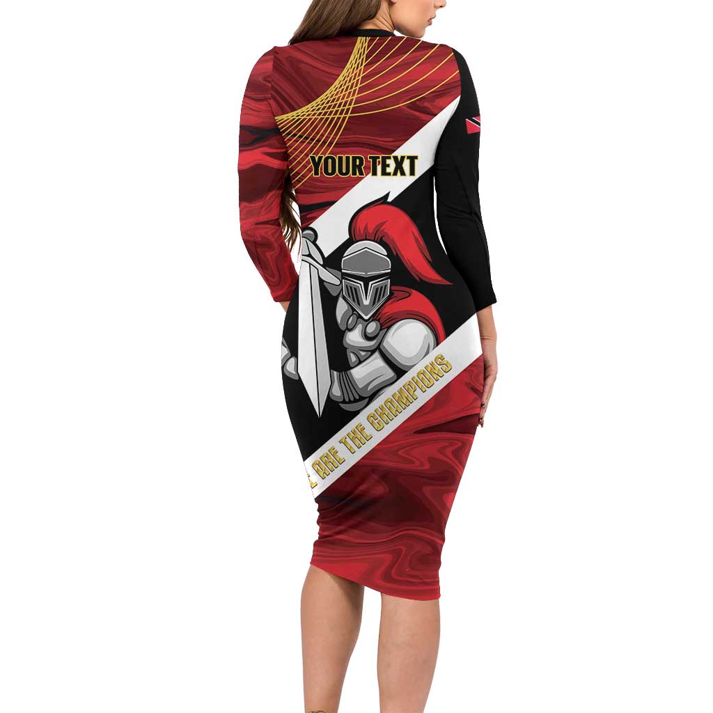 Trinidad and Tobago Cricket Personalized Long Sleeve Bodycon Dress Trinbago Knight Riders Champions Trophy - Wonder Print Shop