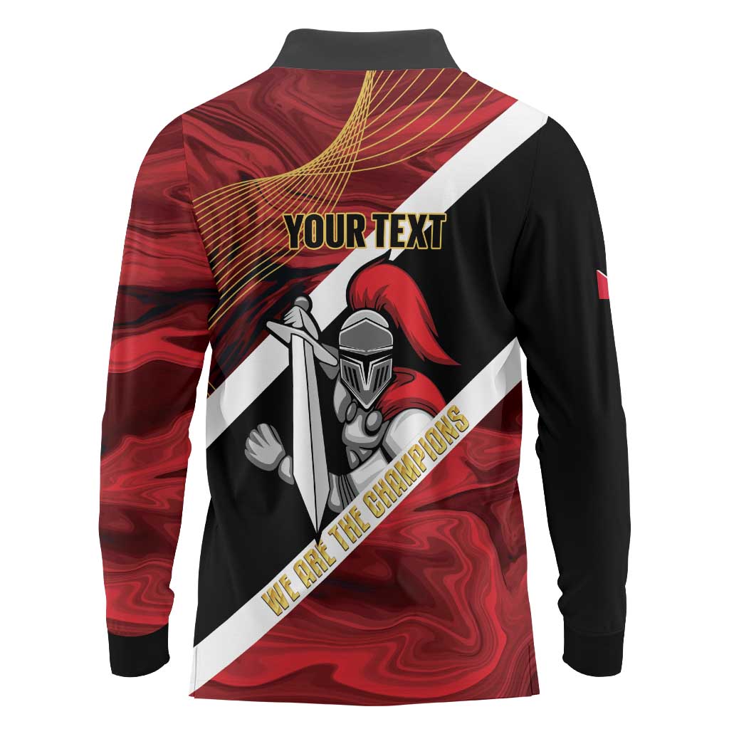 Trinidad and Tobago Cricket Personalized Long Sleeve Polo Shirt Trinbago Knight Riders Champions Trophy - Wonder Print Shop