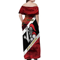 Trinidad and Tobago Cricket Personalized Off Shoulder Maxi Dress Trinbago Knight Riders Champions Trophy - Wonder Print Shop