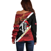 Trinidad and Tobago Cricket Personalized Off Shoulder Sweater Trinbago Knight Riders Champions Trophy - Wonder Print Shop