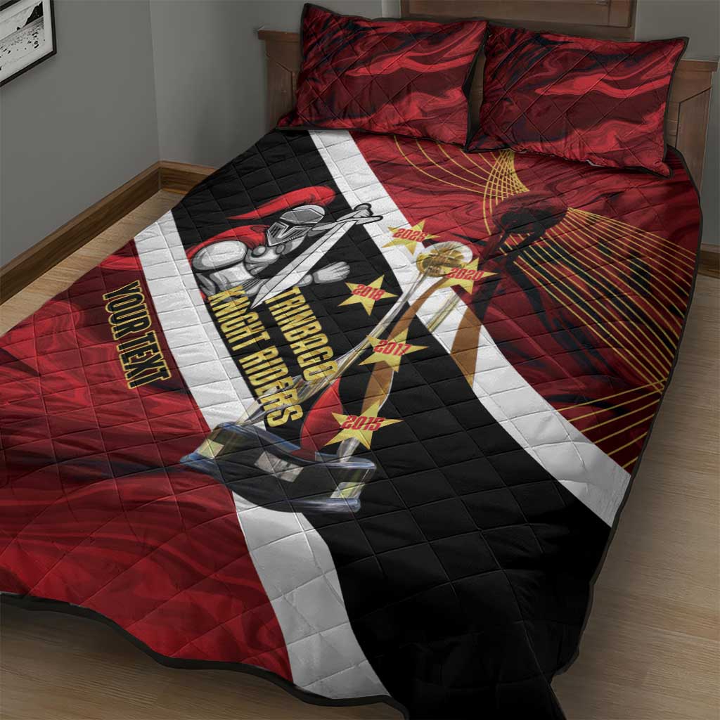 Trinidad and Tobago Cricket Personalized Quilt Bed Set Trinbago Knight Riders Champions Trophy - Wonder Print Shop