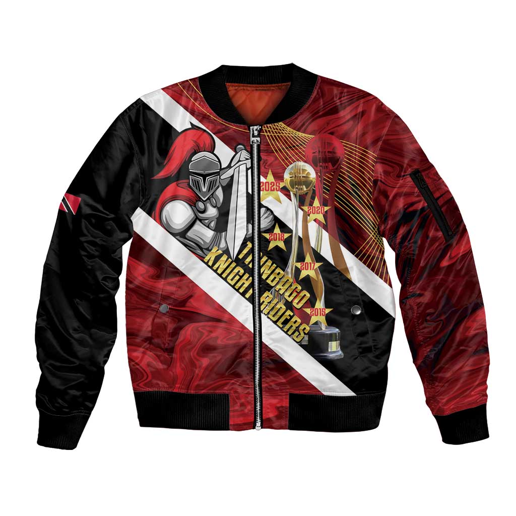 Trinidad and Tobago Cricket Personalized Sleeve Zip Bomber Jacket Trinbago Knight Riders Champions Trophy - Wonder Print Shop