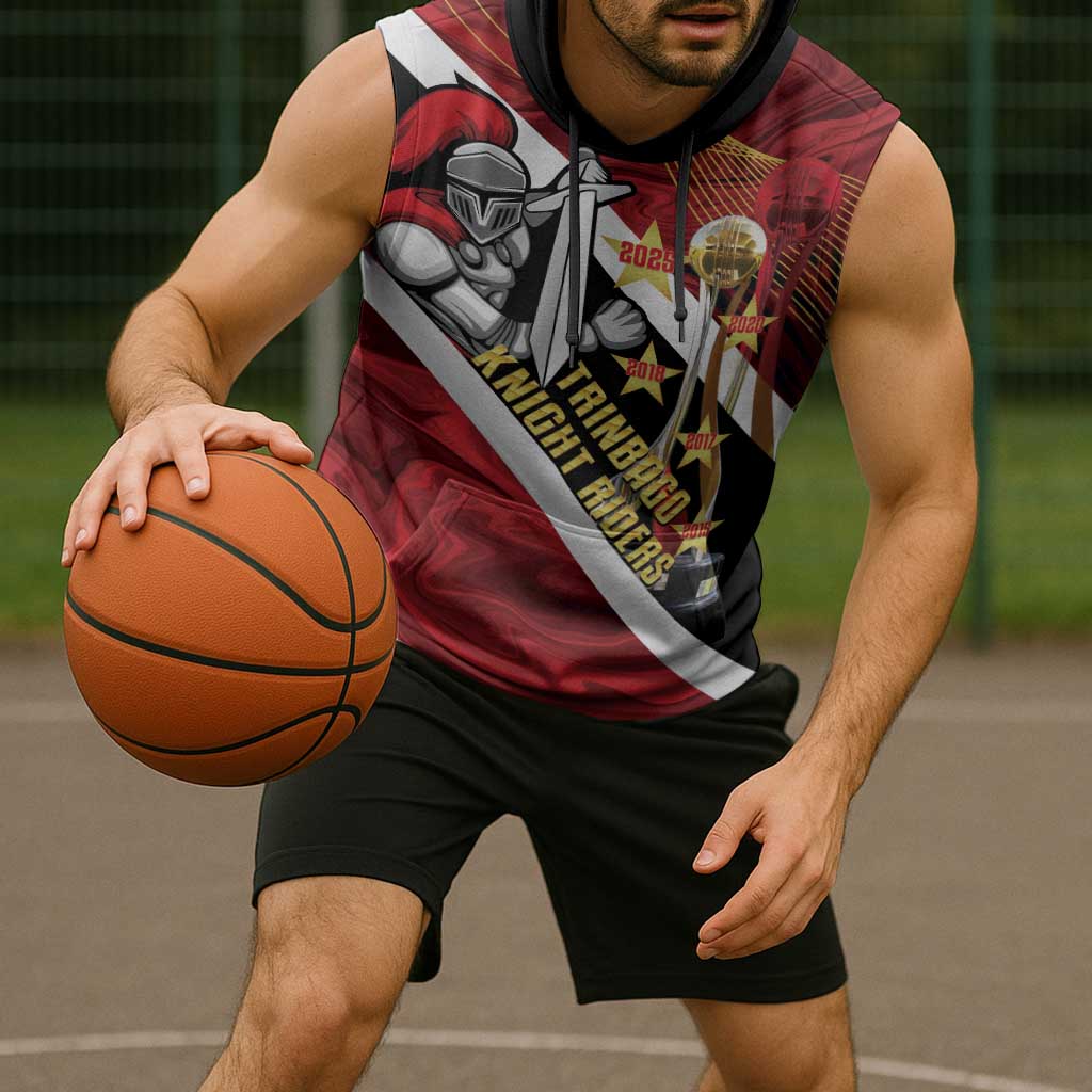 Trinidad and Tobago Cricket Personalized Sleeveless Hoodie Trinbago Knight Riders Champions Trophy - Wonder Print Shop