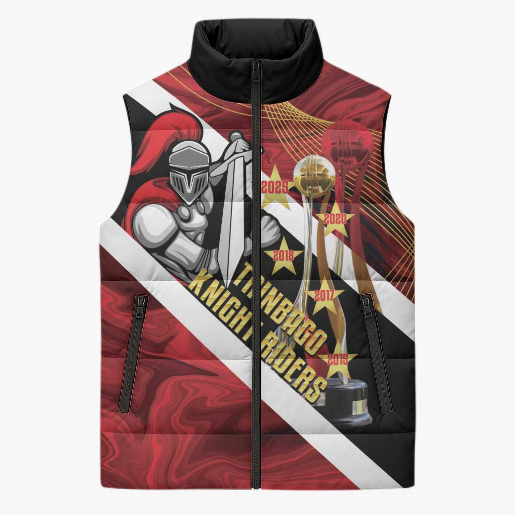 Trinidad and Tobago Cricket Personalized Sleeveless Puffer Jacket Trinbago Knight Riders Champions Trophy - Wonder Print Shop