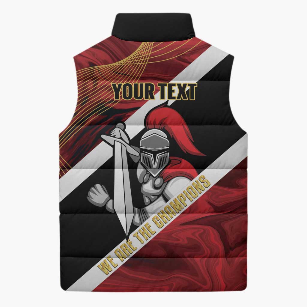 Trinidad and Tobago Cricket Personalized Sleeveless Puffer Jacket Trinbago Knight Riders Champions Trophy - Wonder Print Shop