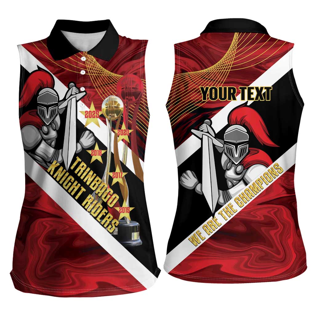 Trinidad and Tobago Cricket Personalized Women Sleeveless Polo Shirt Trinbago Knight Riders Champions Trophy - Wonder Print Shop