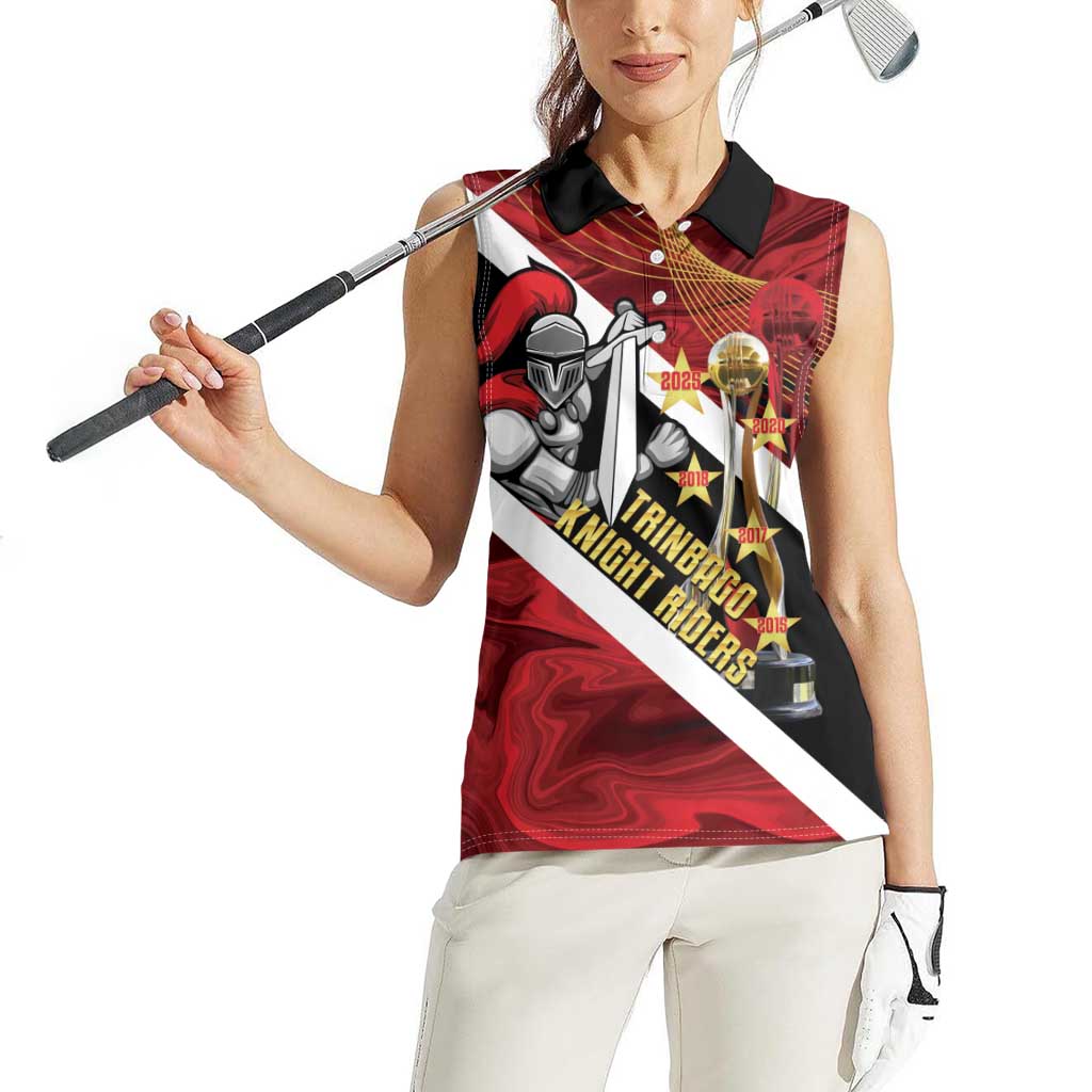 Trinidad and Tobago Cricket Personalized Women Sleeveless Polo Shirt Trinbago Knight Riders Champions Trophy - Wonder Print Shop