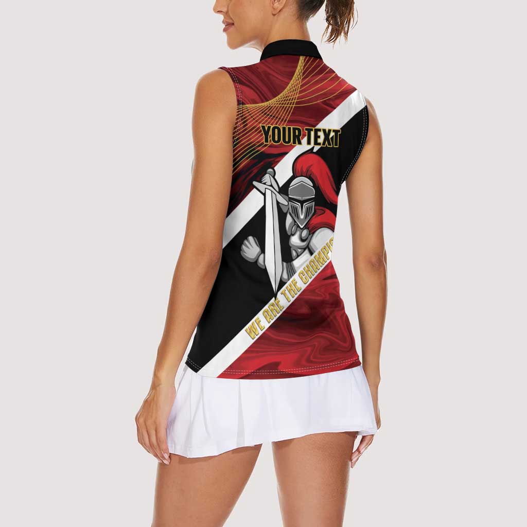 Trinidad and Tobago Cricket Personalized Women Sleeveless Polo Shirt Trinbago Knight Riders Champions Trophy - Wonder Print Shop