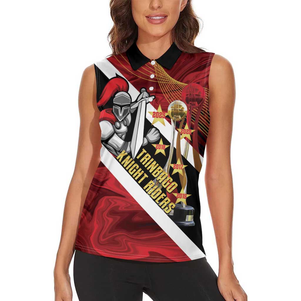 Trinidad and Tobago Cricket Personalized Women Sleeveless Polo Shirt Trinbago Knight Riders Champions Trophy - Wonder Print Shop