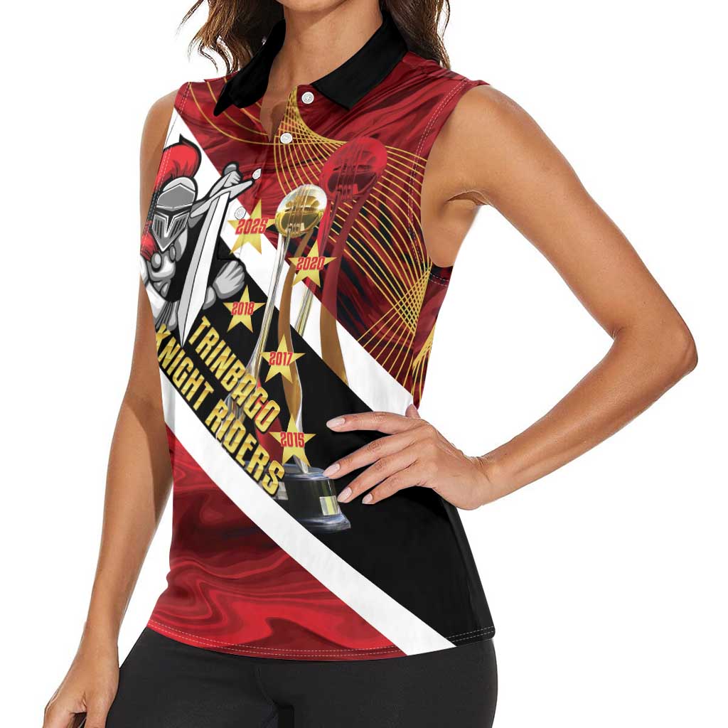 Trinidad and Tobago Cricket Personalized Women Sleeveless Polo Shirt Trinbago Knight Riders Champions Trophy - Wonder Print Shop