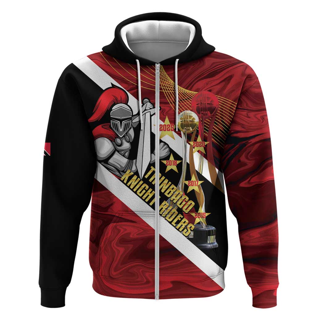 Trinidad and Tobago Cricket Personalized Zip Hoodie Trinbago Knight Riders Champions Trophy - Wonder Print Shop