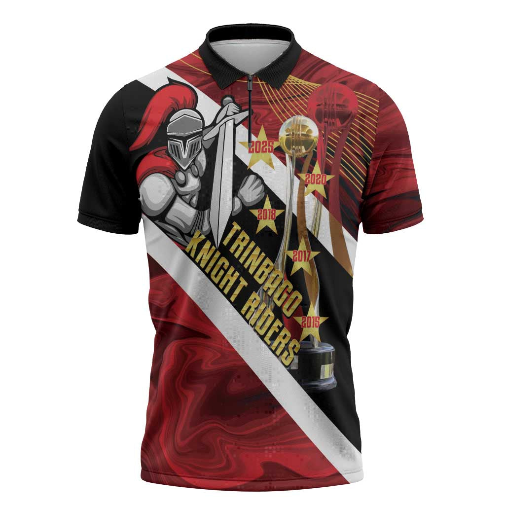 Trinidad and Tobago Cricket Personalized Zipper Polo Shirt Trinbago Knight Riders Champions Trophy - Wonder Print Shop