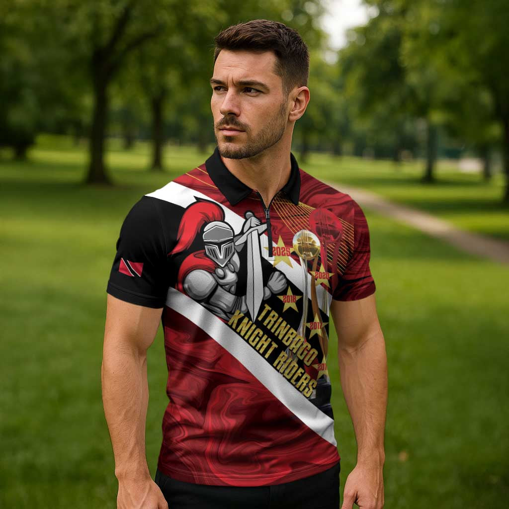 Trinidad and Tobago Cricket Personalized Zipper Polo Shirt Trinbago Knight Riders Champions Trophy - Wonder Print Shop