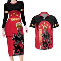 Trinidad and Tobago Cricket Personalized Couples Matching Long Sleeve Bodycon Dress and Hawaiian Shirt Trinbago Knight Riders 5th Champions Proud - Wonder Print Shop