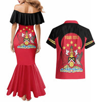 Trinidad and Tobago Cricket Personalized Couples Matching Mermaid Dress and Hawaiian Shirt Trinbago Knight Riders 5th Champions Proud - Wonder Print Shop