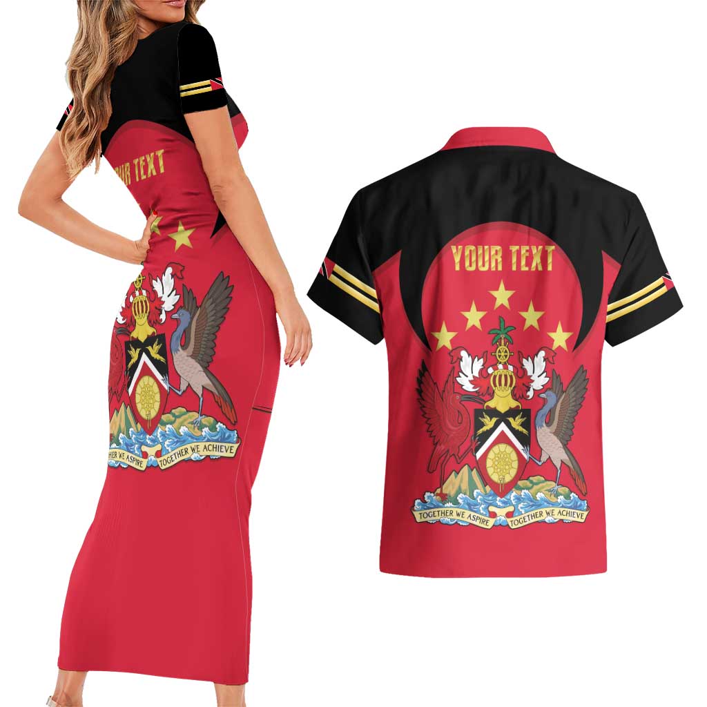 Trinidad and Tobago Cricket Personalized Couples Matching Short Sleeve Bodycon Dress and Hawaiian Shirt Trinbago Knight Riders 5th Champions Proud - Wonder Print Shop