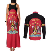 Trinidad and Tobago Cricket Personalized Couples Matching Tank Maxi Dress and Long Sleeve Button Shirt Trinbago Knight Riders 5th Champions Proud - Wonder Print Shop