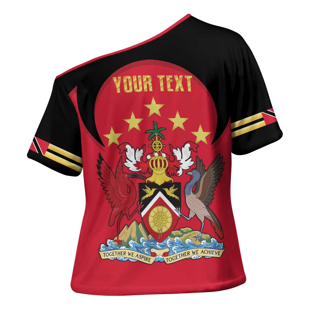 Trinidad and Tobago Cricket Personalized Cross Shoulder Shirt Trinbago Knight Riders 5th Champions Proud - Wonder Print Shop