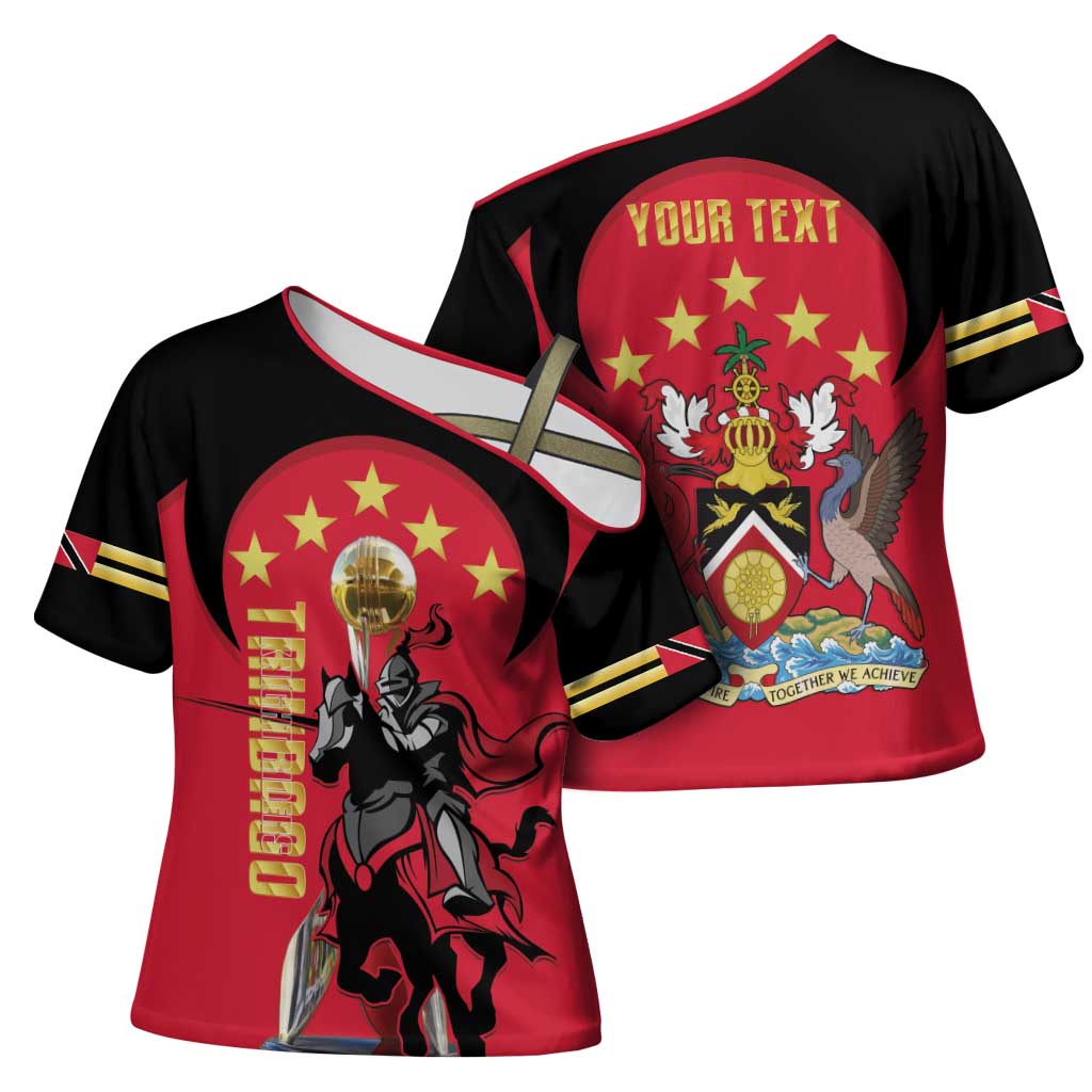 Trinidad and Tobago Cricket Personalized Cross Shoulder Shirt Trinbago Knight Riders 5th Champions Proud - Wonder Print Shop