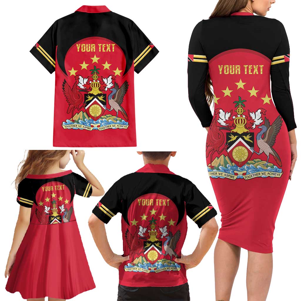 Trinidad and Tobago Cricket Personalized Family Matching Long Sleeve Bodycon Dress and Hawaiian Shirt Trinbago Knight Riders 5th Champions Proud - Wonder Print Shop