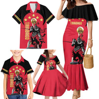 Trinidad and Tobago Cricket Personalized Family Matching Mermaid Dress and Hawaiian Shirt Trinbago Knight Riders 5th Champions Proud - Wonder Print Shop