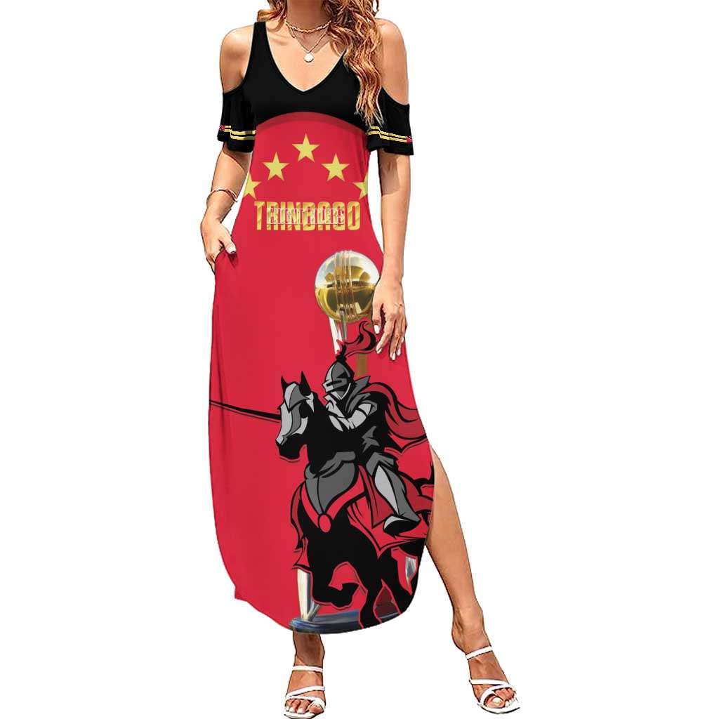 Trinidad and Tobago Cricket Personalized Family Matching Summer Maxi Dress and Hawaiian Shirt Trinbago Knight Riders 5th Champions Proud - Wonder Print Shop