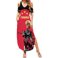 Trinidad and Tobago Cricket Personalized Family Matching Summer Maxi Dress and Hawaiian Shirt Trinbago Knight Riders 5th Champions Proud - Wonder Print Shop