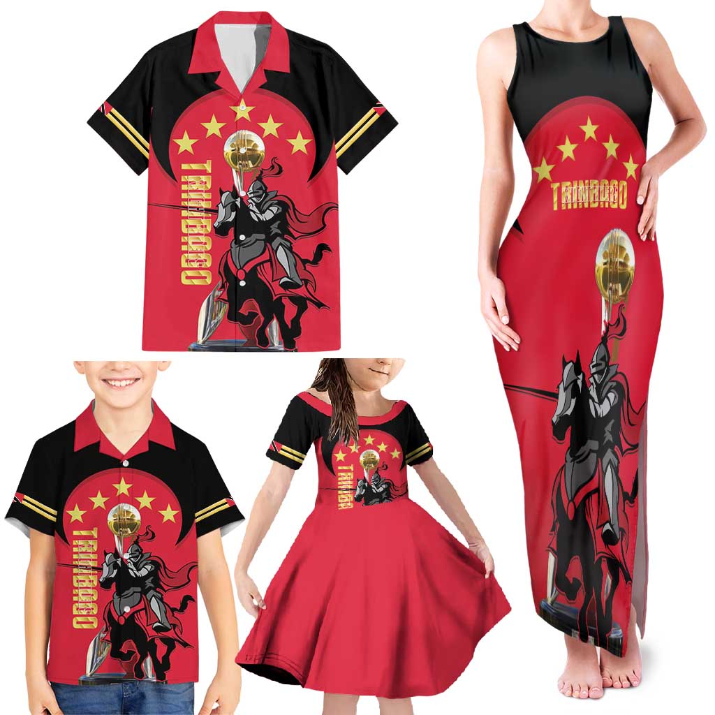 Trinidad and Tobago Cricket Personalized Family Matching Tank Maxi Dress and Hawaiian Shirt Trinbago Knight Riders 5th Champions Proud - Wonder Print Shop