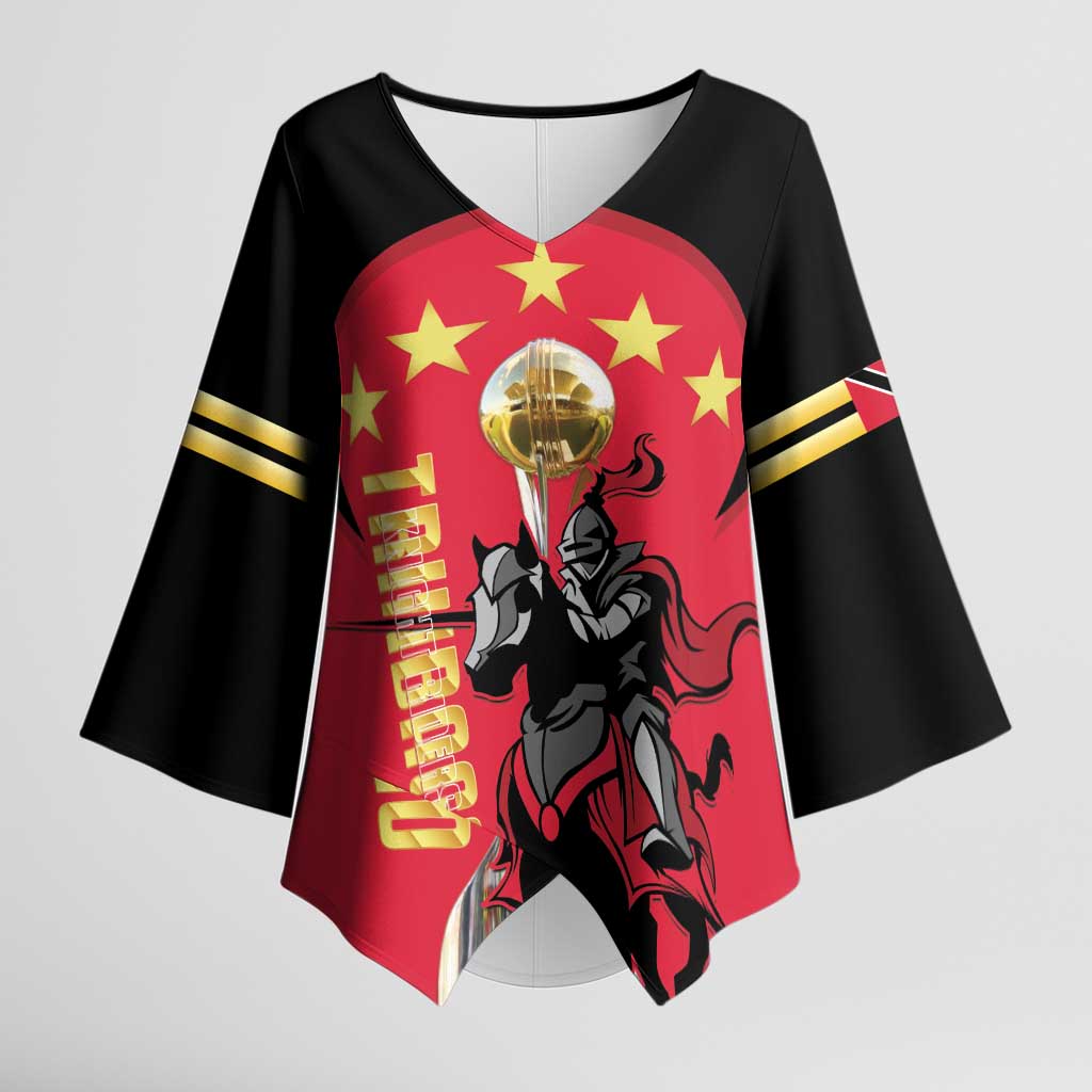 Trinidad and Tobago Cricket Personalized Kimono Sleeve Blouse Trinbago Knight Riders 5th Champions Proud - Wonder Print Shop