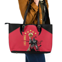 Trinidad and Tobago Cricket Personalized Leather Tote Bag Trinbago Knight Riders 5th Champions Proud - Wonder Print Shop