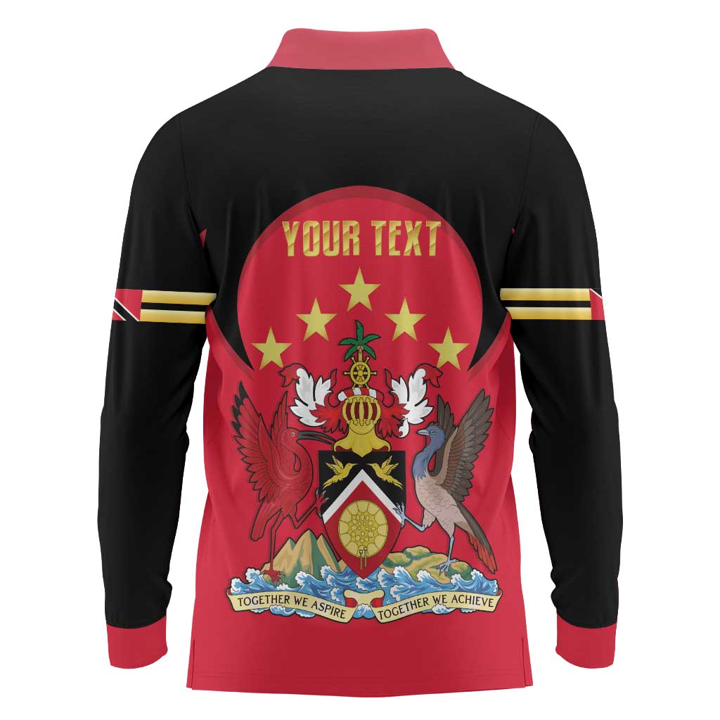 Trinidad and Tobago Cricket Personalized Long Sleeve Polo Shirt Trinbago Knight Riders 5th Champions Proud - Wonder Print Shop