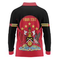 Trinidad and Tobago Cricket Personalized Long Sleeve Polo Shirt Trinbago Knight Riders 5th Champions Proud - Wonder Print Shop