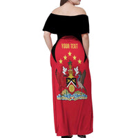Trinidad and Tobago Cricket Personalized Off Shoulder Maxi Dress Trinbago Knight Riders 5th Champions Proud - Wonder Print Shop