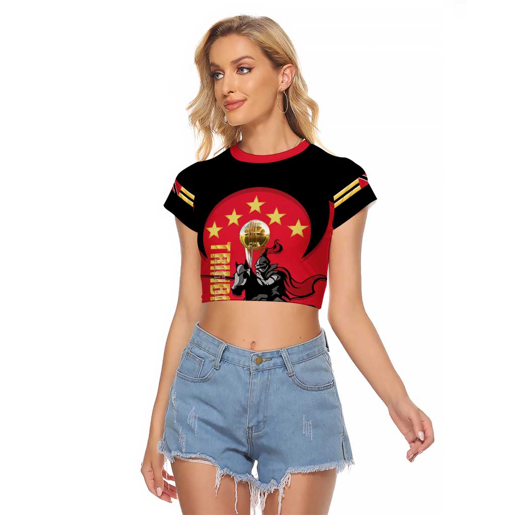 Trinidad and Tobago Cricket Personalized Raglan Cropped T Shirt Trinbago Knight Riders 5th Champions Proud - Wonder Print Shop
