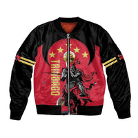 Trinidad and Tobago Cricket Personalized Sleeve Zip Bomber Jacket Trinbago Knight Riders 5th Champions Proud - Wonder Print Shop