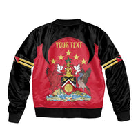 Trinidad and Tobago Cricket Personalized Sleeve Zip Bomber Jacket Trinbago Knight Riders 5th Champions Proud - Wonder Print Shop