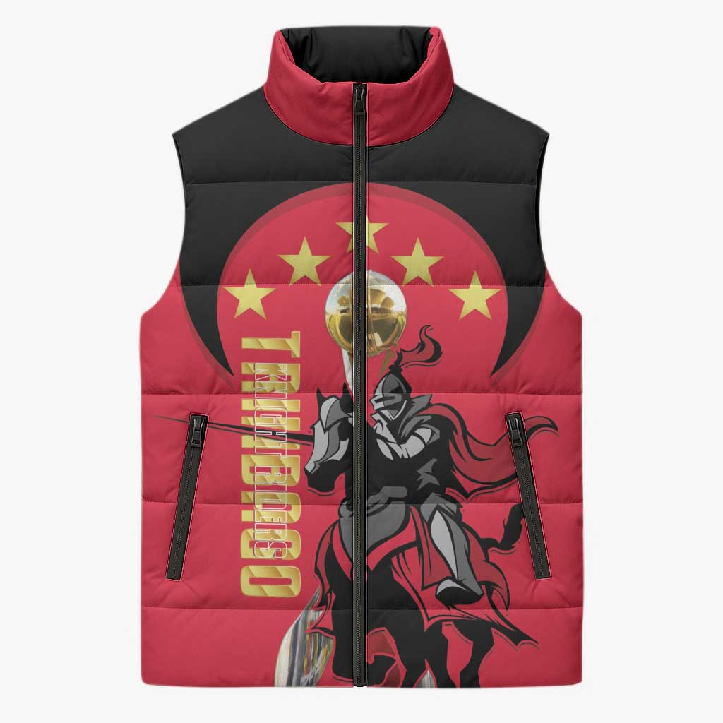 Trinidad and Tobago Cricket Personalized Sleeveless Puffer Jacket Trinbago Knight Riders 5th Champions Proud - Wonder Print Shop