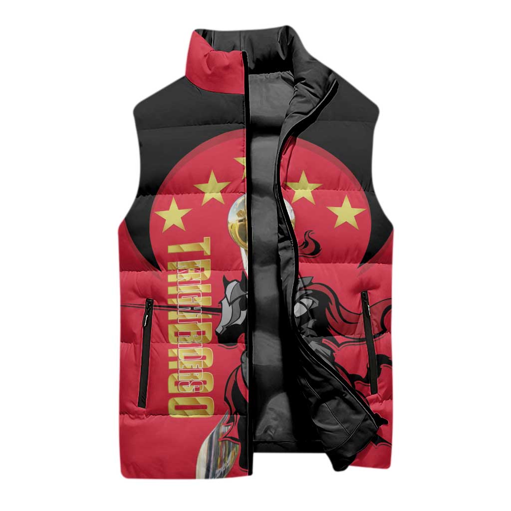 Trinidad and Tobago Cricket Personalized Sleeveless Puffer Jacket Trinbago Knight Riders 5th Champions Proud - Wonder Print Shop