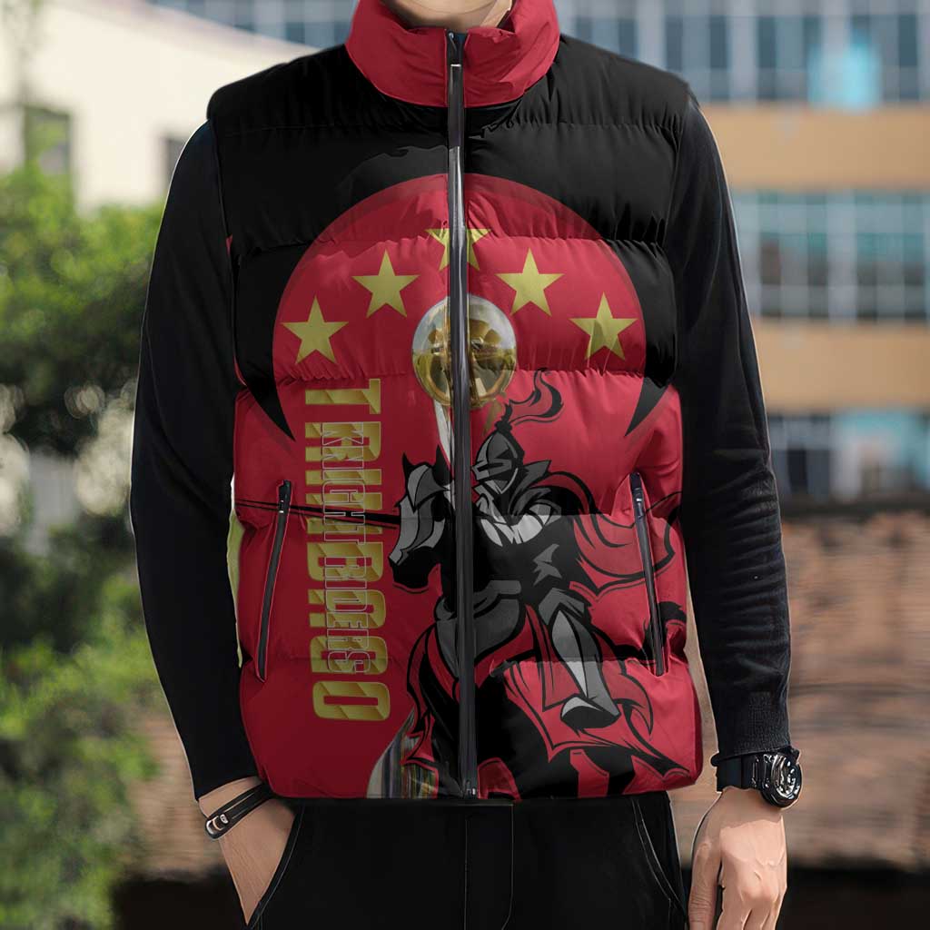 Trinidad and Tobago Cricket Personalized Sleeveless Puffer Jacket Trinbago Knight Riders 5th Champions Proud - Wonder Print Shop