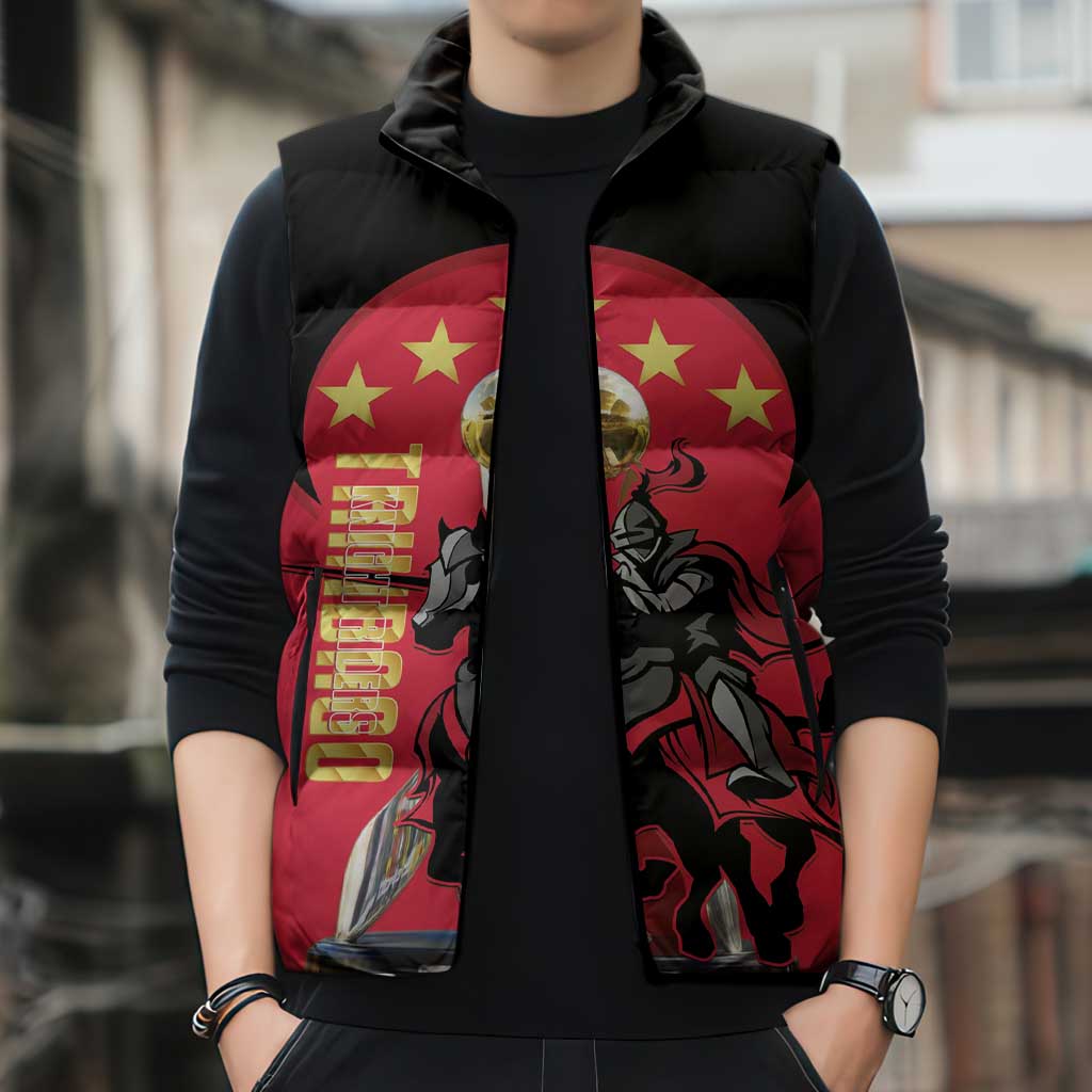 Trinidad and Tobago Cricket Personalized Sleeveless Puffer Jacket Trinbago Knight Riders 5th Champions Proud - Wonder Print Shop